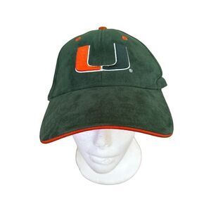 Twins Enterprise Vintage University of Miami Green Suede Hat NWT
